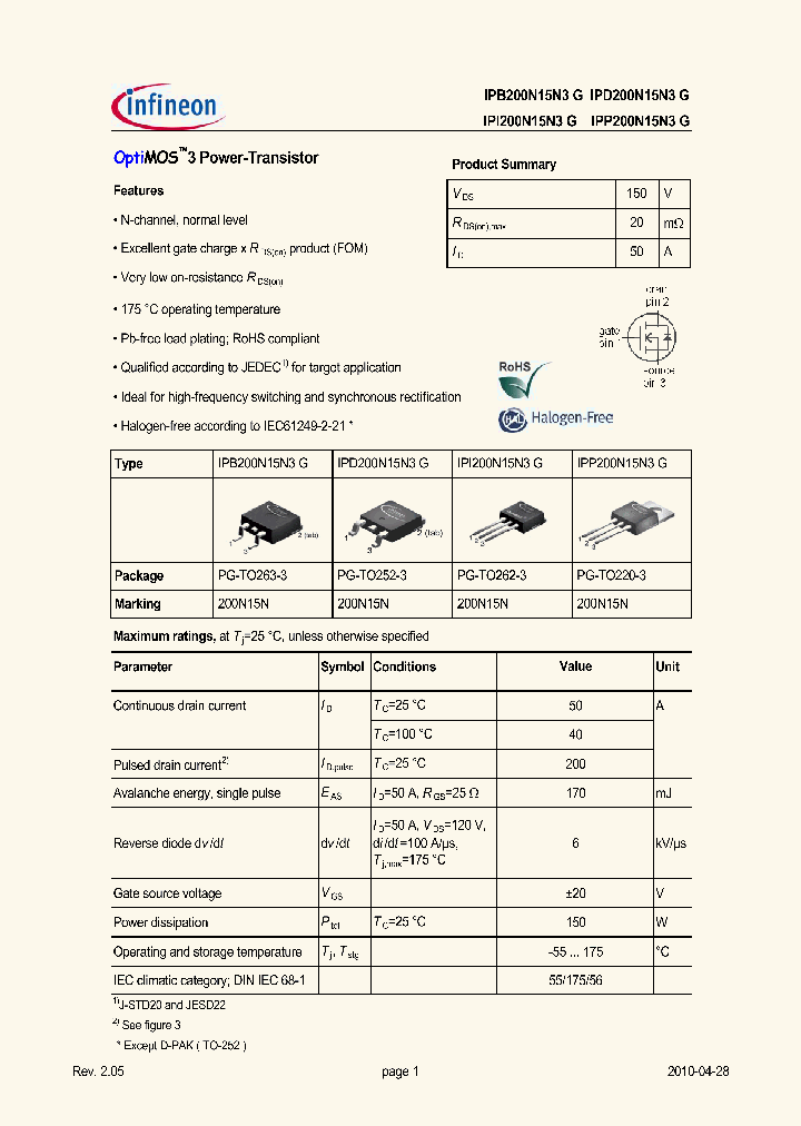 IPB200N15N3_4967664.PDF Datasheet