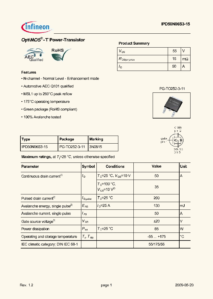 IPD50N06S3-15_4968129.PDF Datasheet