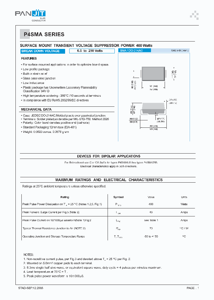 P4SMA82_4970718.PDF Datasheet