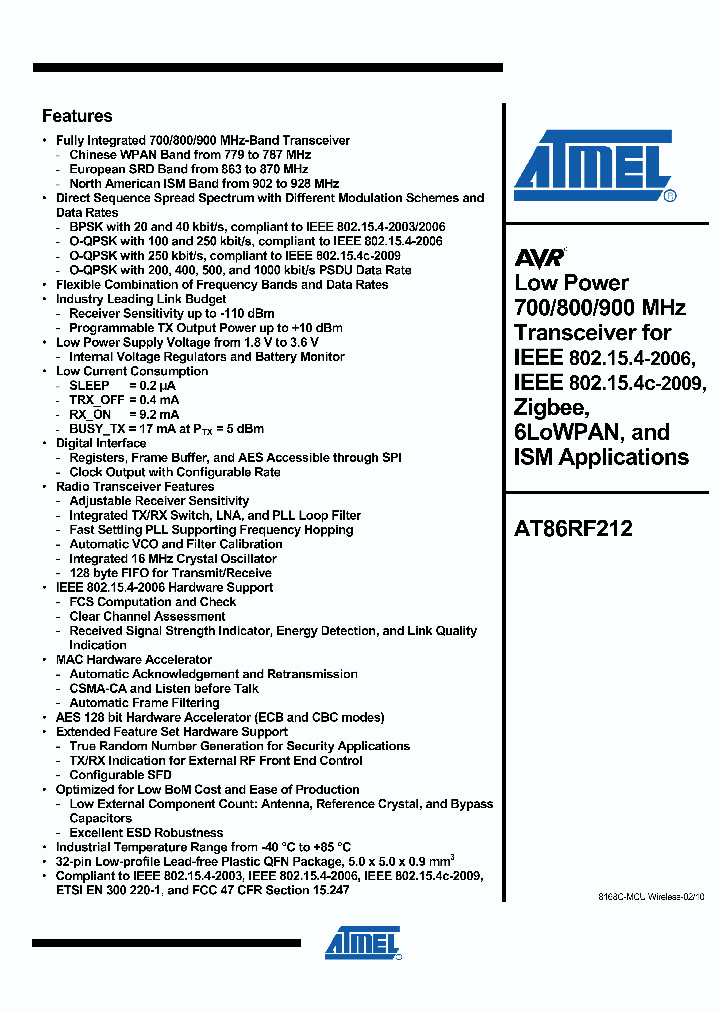 AT86RF21210_4971955.PDF Datasheet