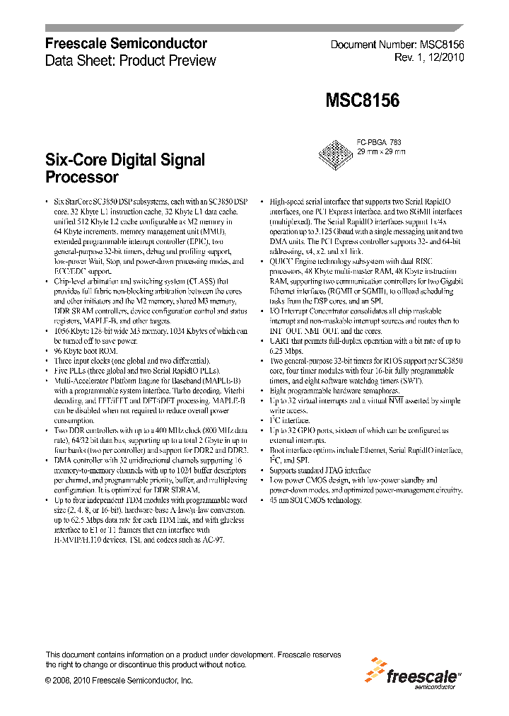 MSC8156TVT1000B_4972650.PDF Datasheet