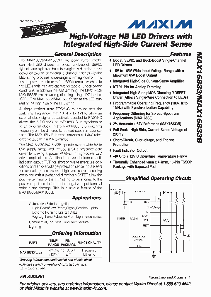 MAX16833AUE_4973687.PDF Datasheet