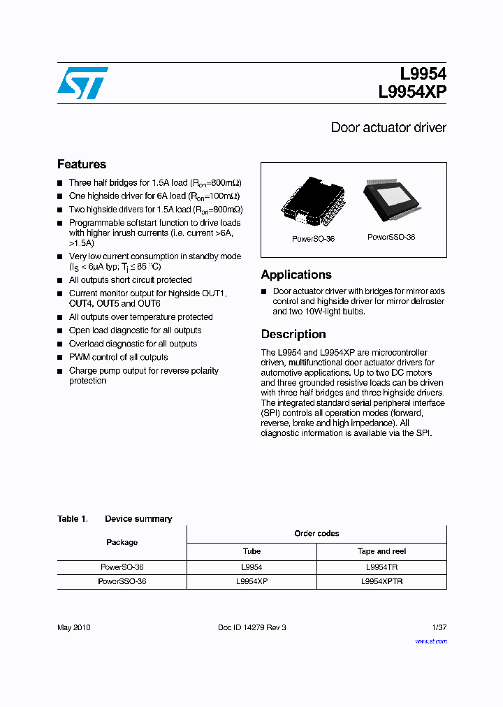 L9954XPTR_4974087.PDF Datasheet