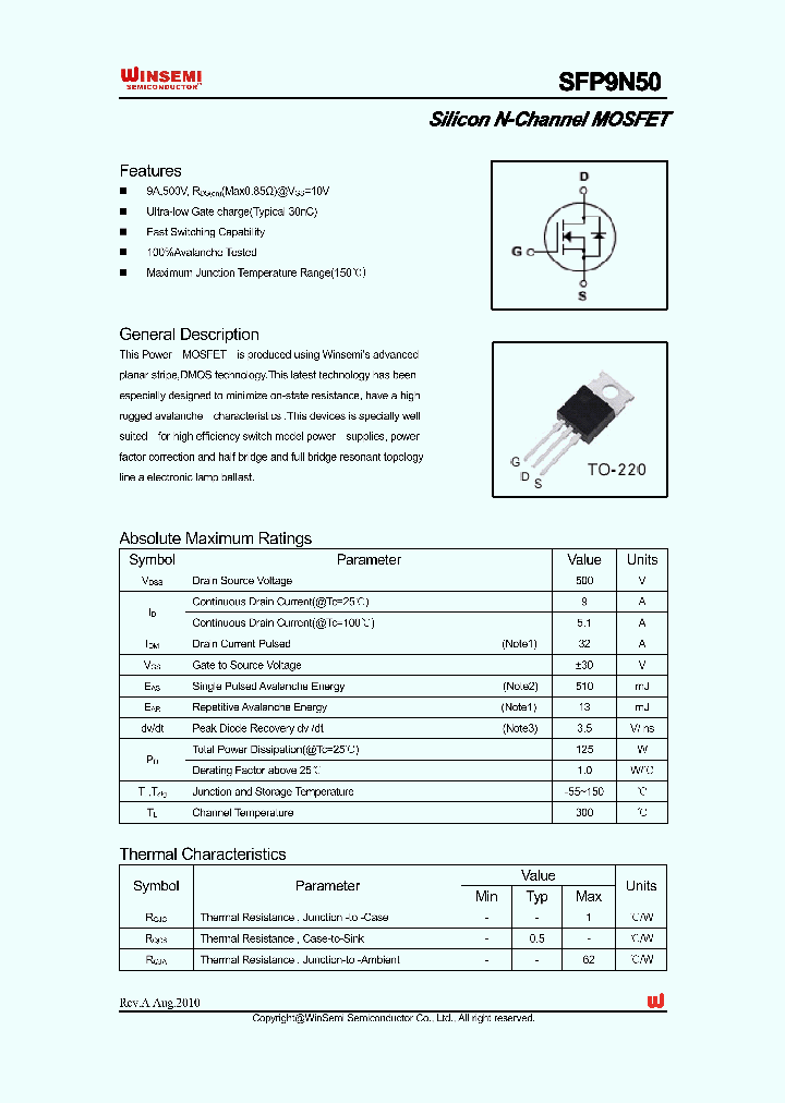 SFP9N50_4975234.PDF Datasheet
