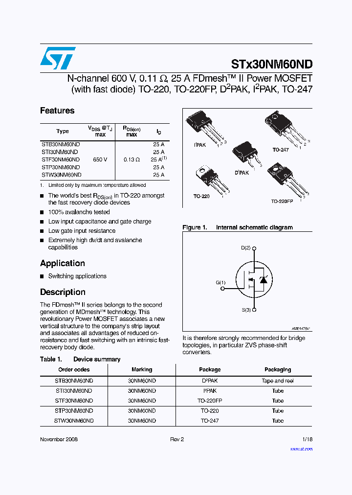 STI30NM60ND_4975616.PDF Datasheet