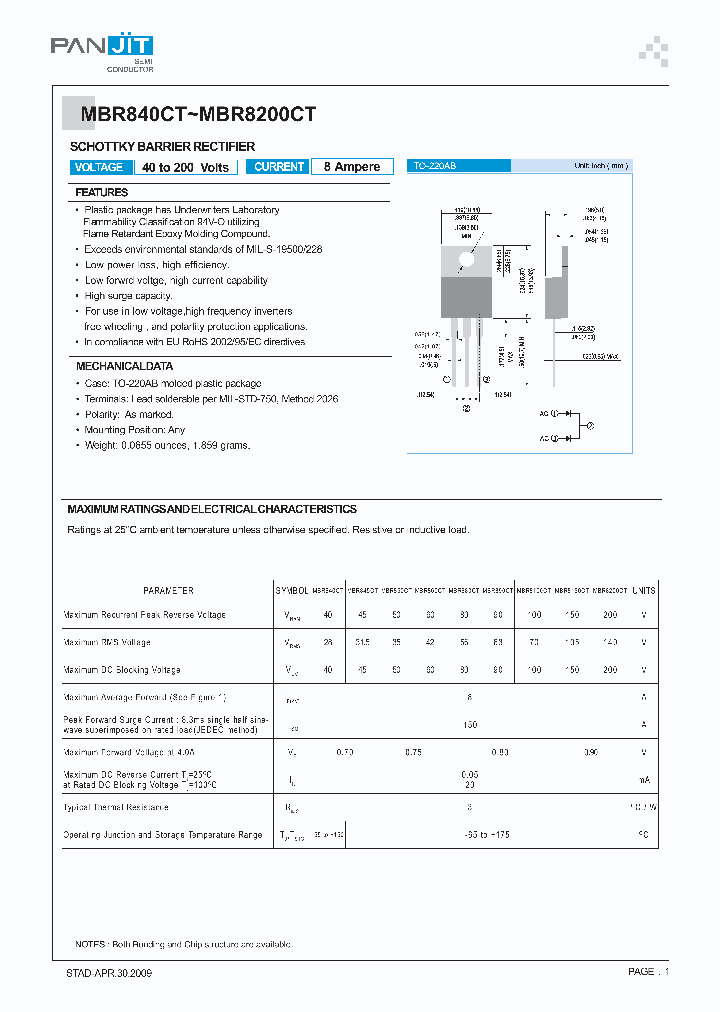 MBR850CT_4976528.PDF Datasheet