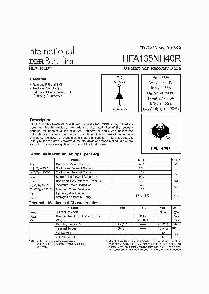 HFA135NH40R_4977711.PDF Datasheet