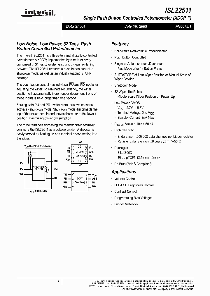 ISL22511WFRU10Z-TK_4978258.PDF Datasheet