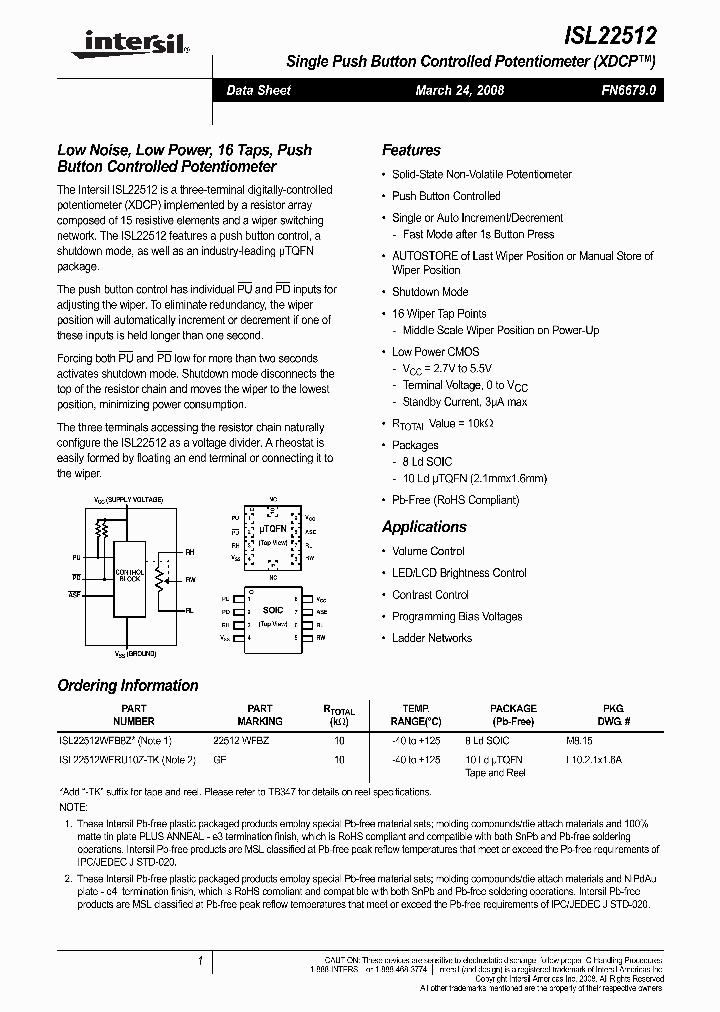 ISL22512WFRU10Z-TK_4978260.PDF Datasheet