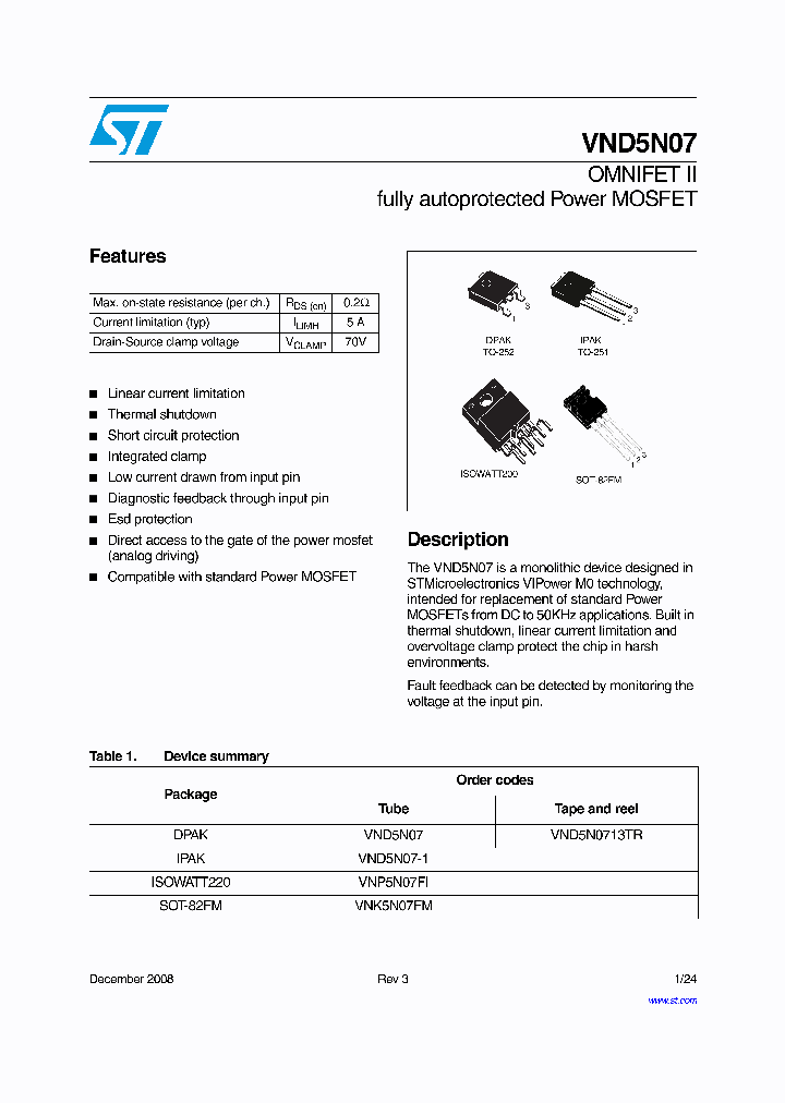 VNK5N07FM_4978916.PDF Datasheet