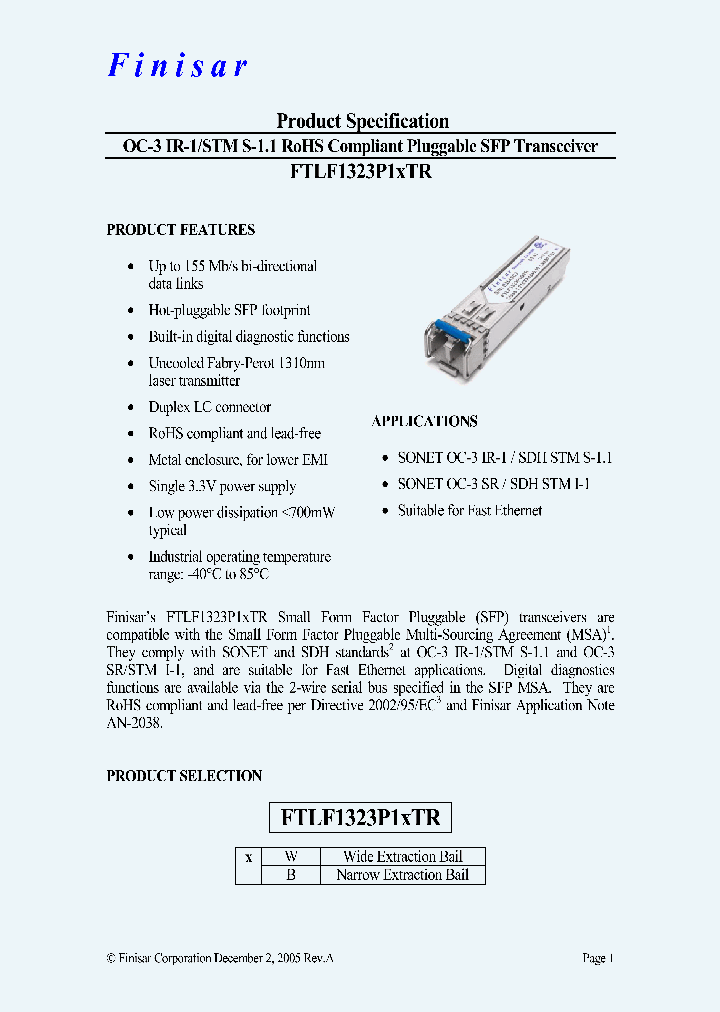 FTLF1323P1BTR_4983259.PDF Datasheet
