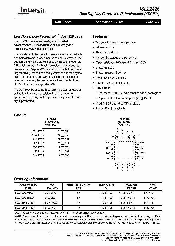 ISL22426WFV14Z_4983657.PDF Datasheet