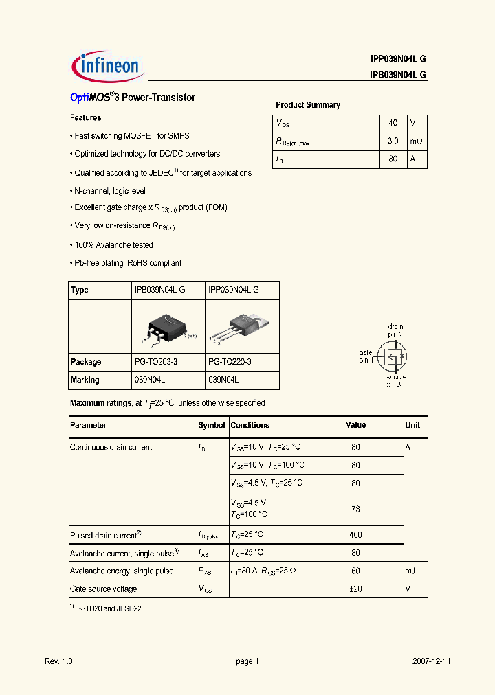 IPP039N04LG_4984114.PDF Datasheet