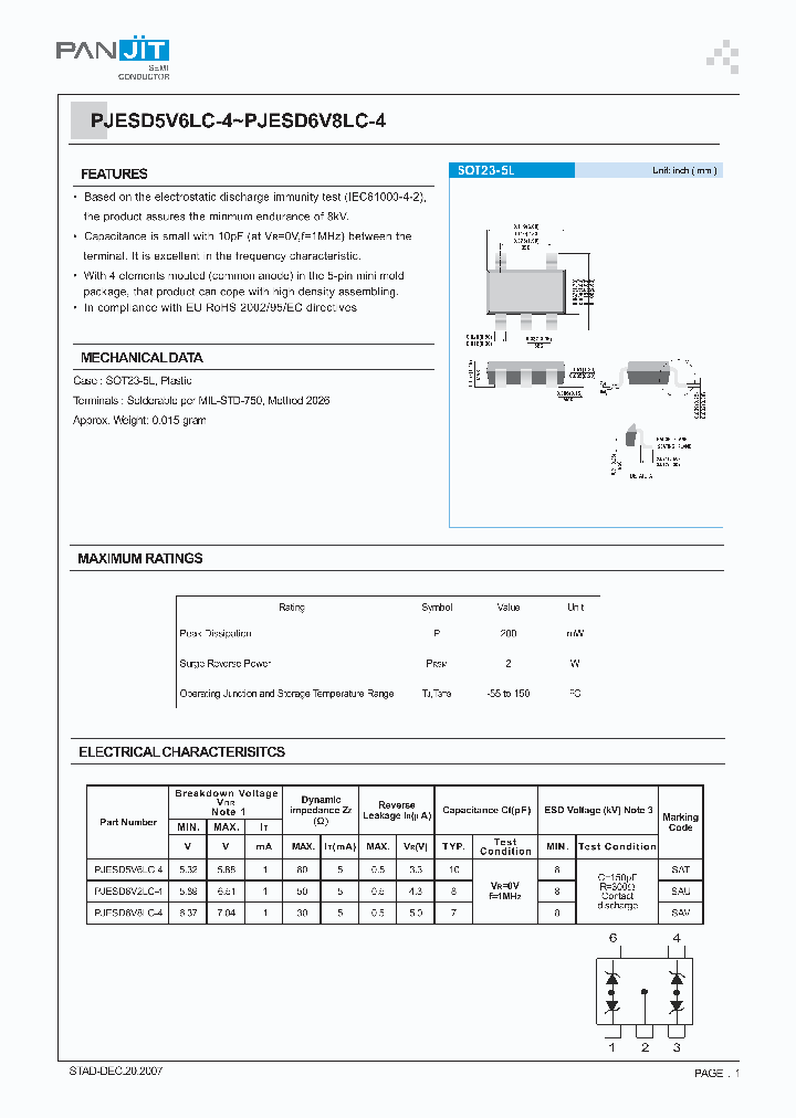 PJESD5V6LC-4_4985872.PDF Datasheet