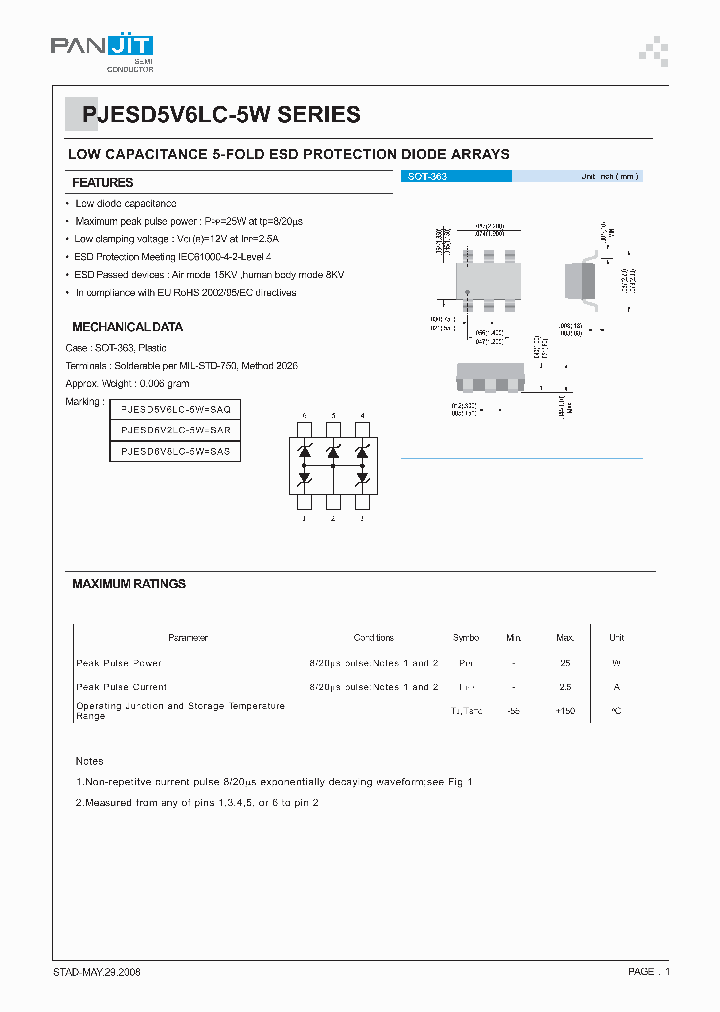 PJESD5V6LC-5W_4985874.PDF Datasheet