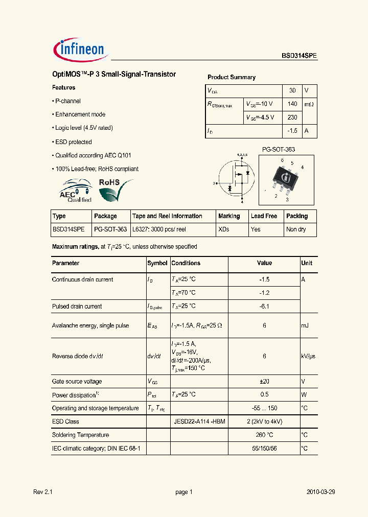BSD314SPE_4985978.PDF Datasheet