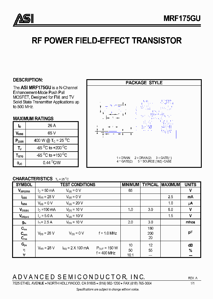 MRF175GU_4986143.PDF Datasheet