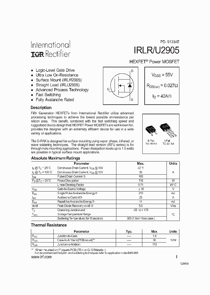 IRLRU2905_4986966.PDF Datasheet