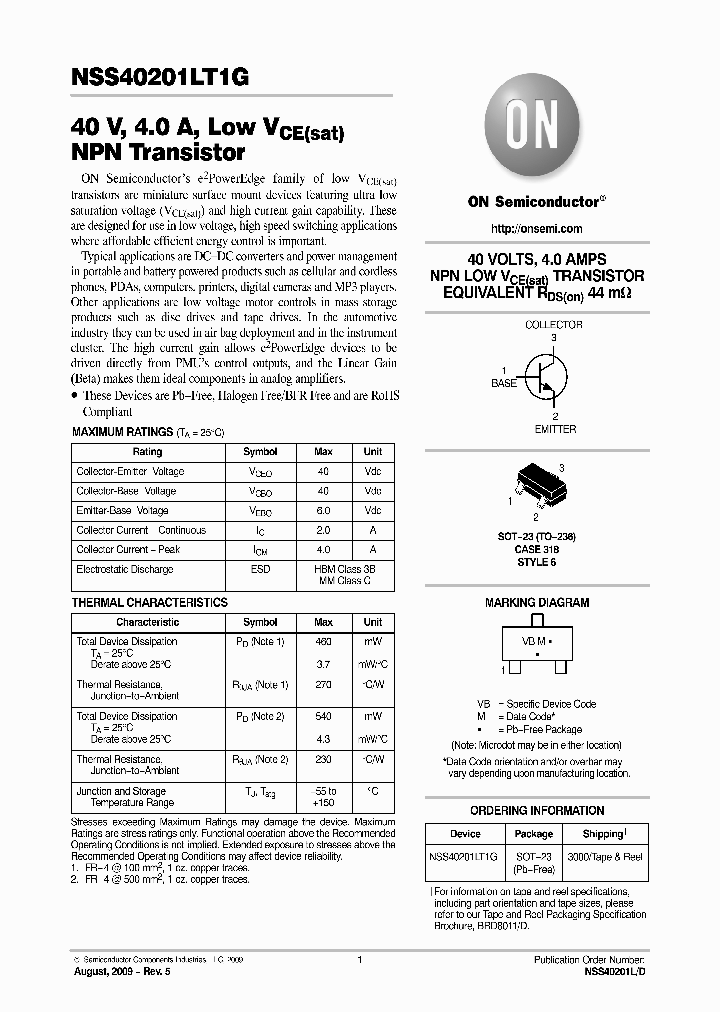 NSS40201LT1G_4988125.PDF Datasheet