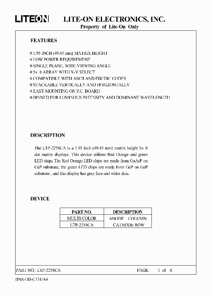 LTP-2258CA_4989335.PDF Datasheet