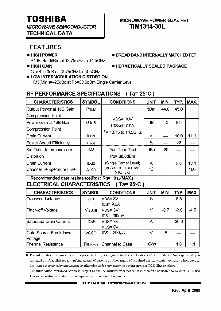 TIM1314-30L09_4989375.PDF Datasheet