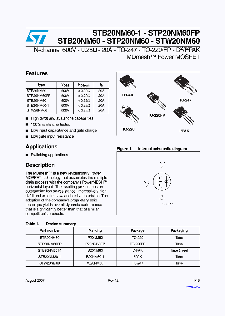STW20NM60_4989514.PDF Datasheet