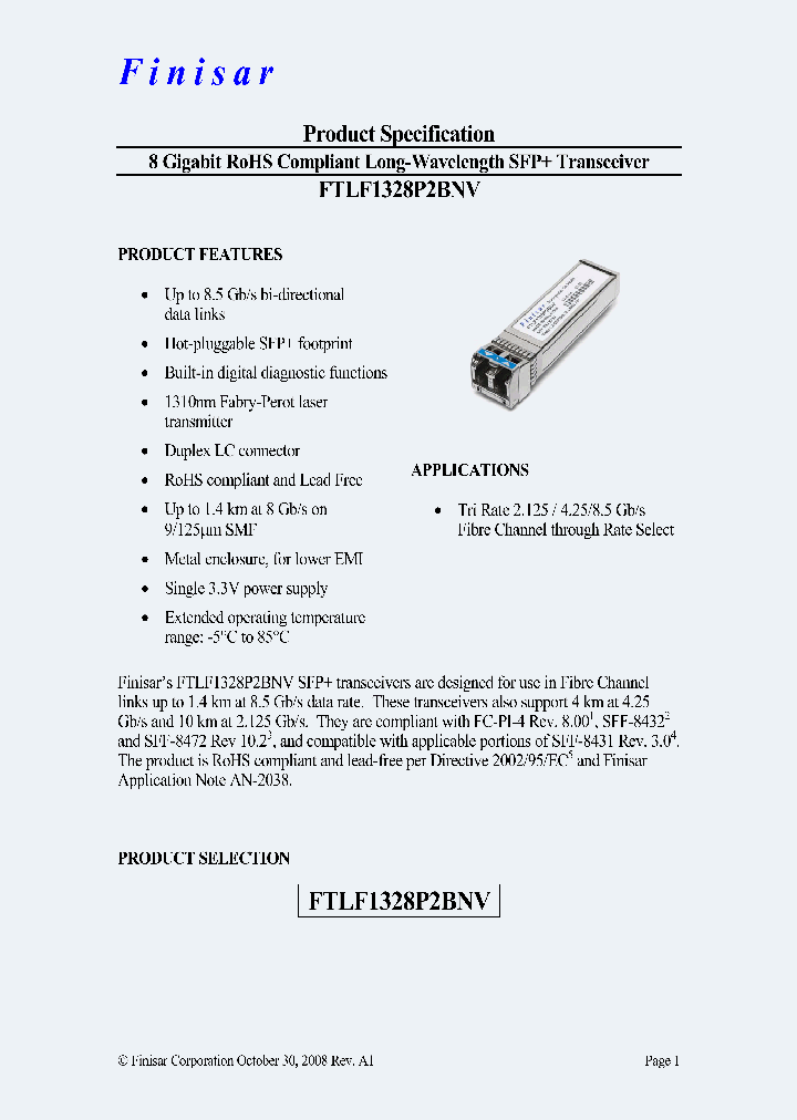 FTLF1328P2BNV_4990102.PDF Datasheet
