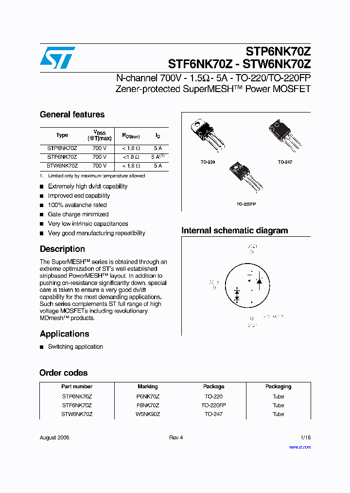 STP6NK70Z_4991913.PDF Datasheet