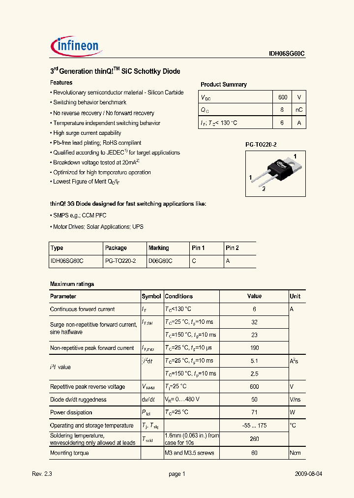 IDH06SG60C_4992939.PDF Datasheet