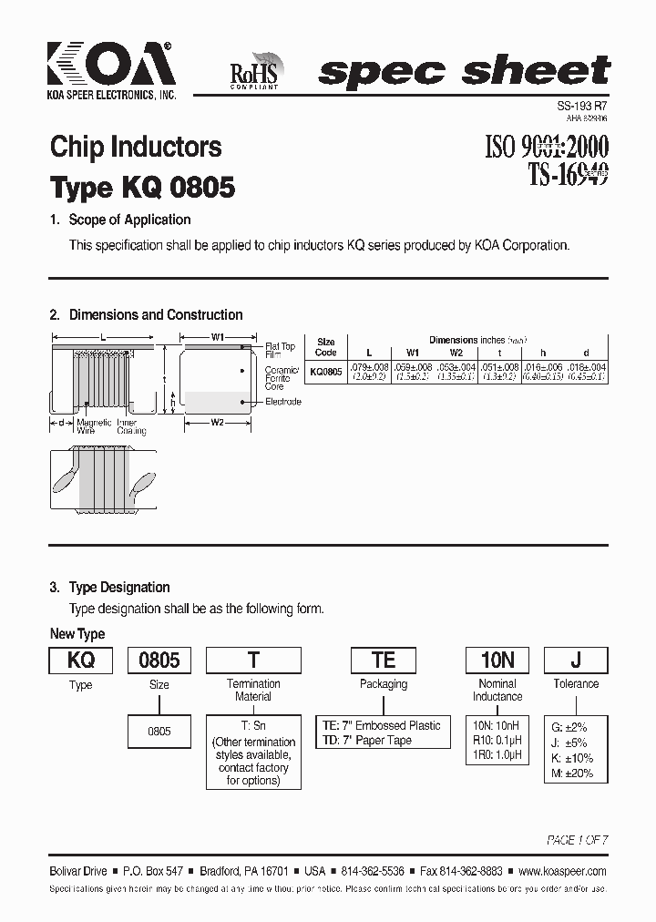 KQ0805TTER22_4993007.PDF Datasheet