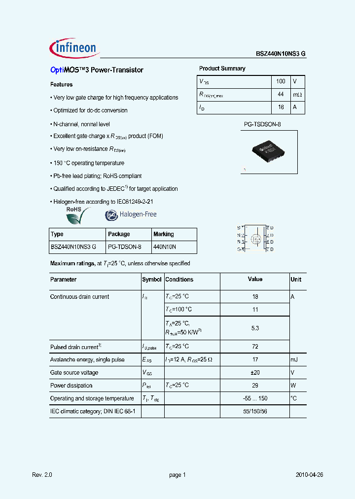 BSZ440N10NS3G_4994774.PDF Datasheet