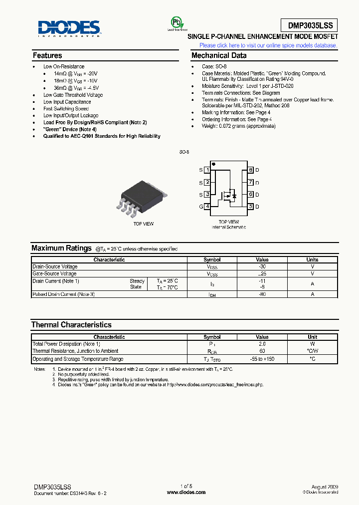 DMP3035LSS-13_4997937.PDF Datasheet