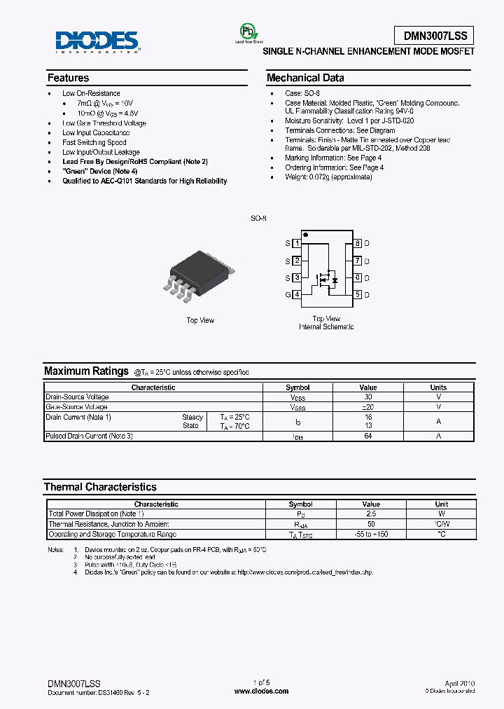 DMN3007LSS-13_4997938.PDF Datasheet