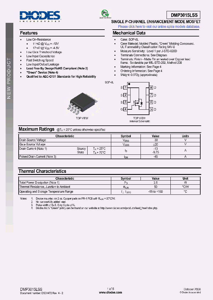 DMP3015LSS-13_4997939.PDF Datasheet