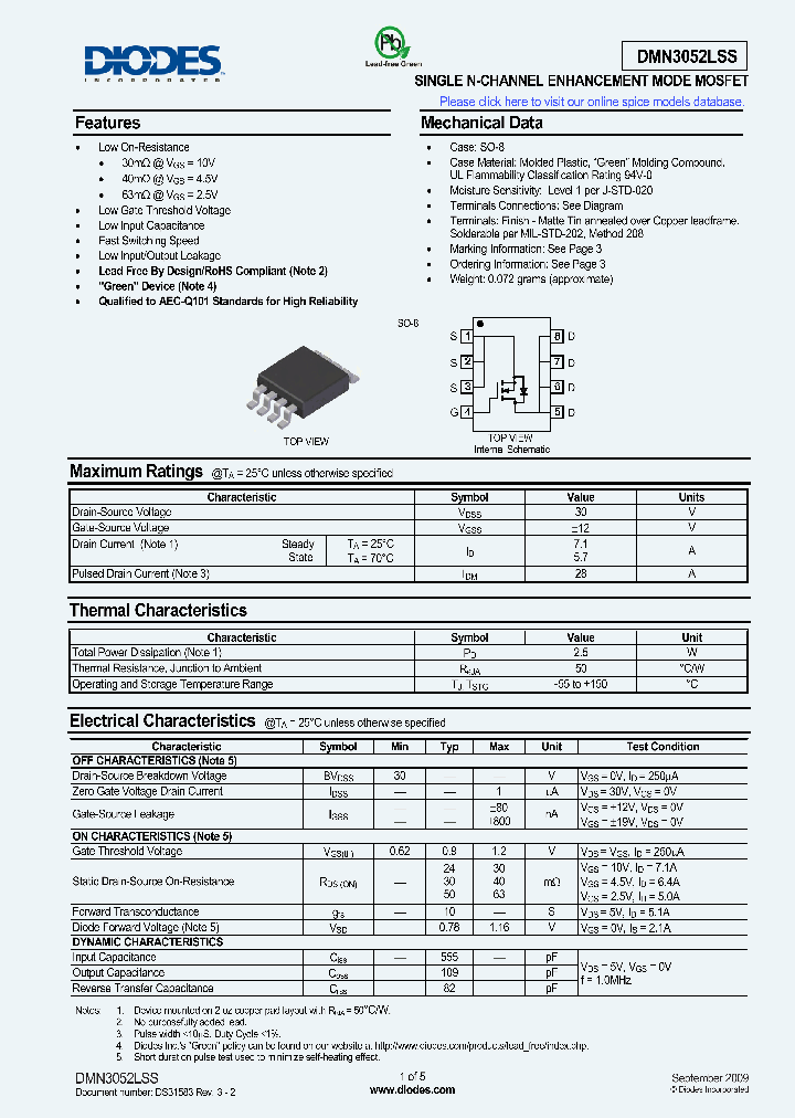 DMN3052LSS-13_4997941.PDF Datasheet