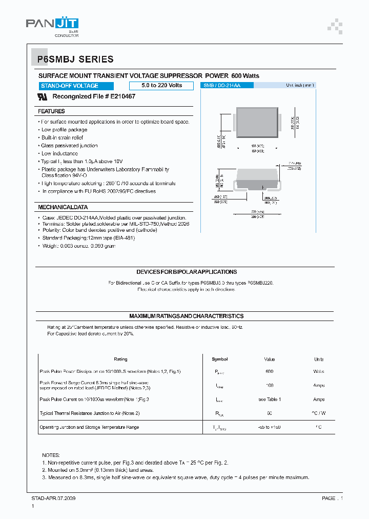 P6SMBJ90_4997953.PDF Datasheet