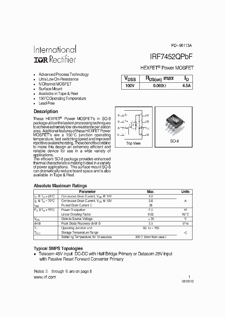IRF7452QPBF10_4998508.PDF Datasheet