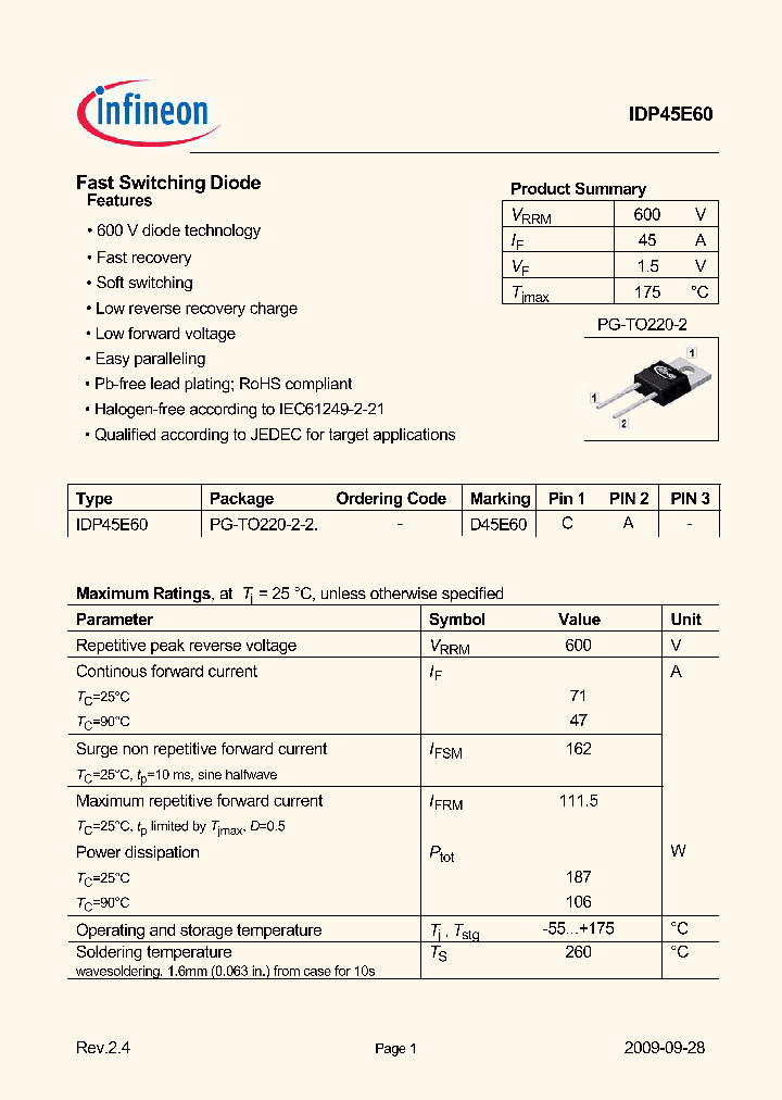 IDP45E60_4999257.PDF Datasheet
