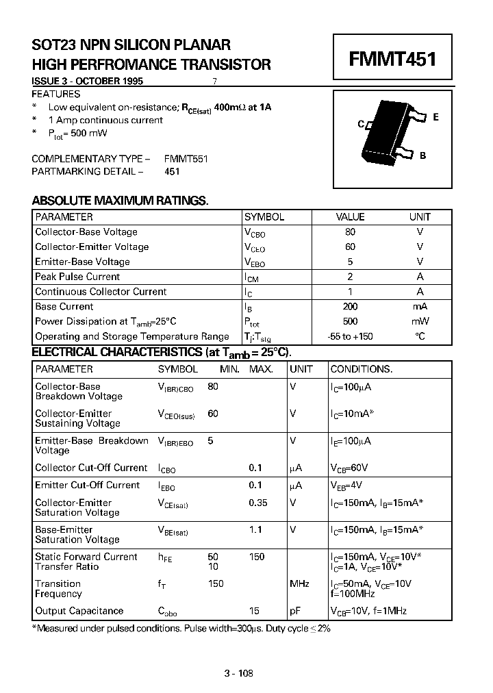 FMMT451_4999495.PDF Datasheet