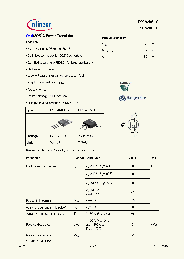 IPB034N03LG_5000022.PDF Datasheet