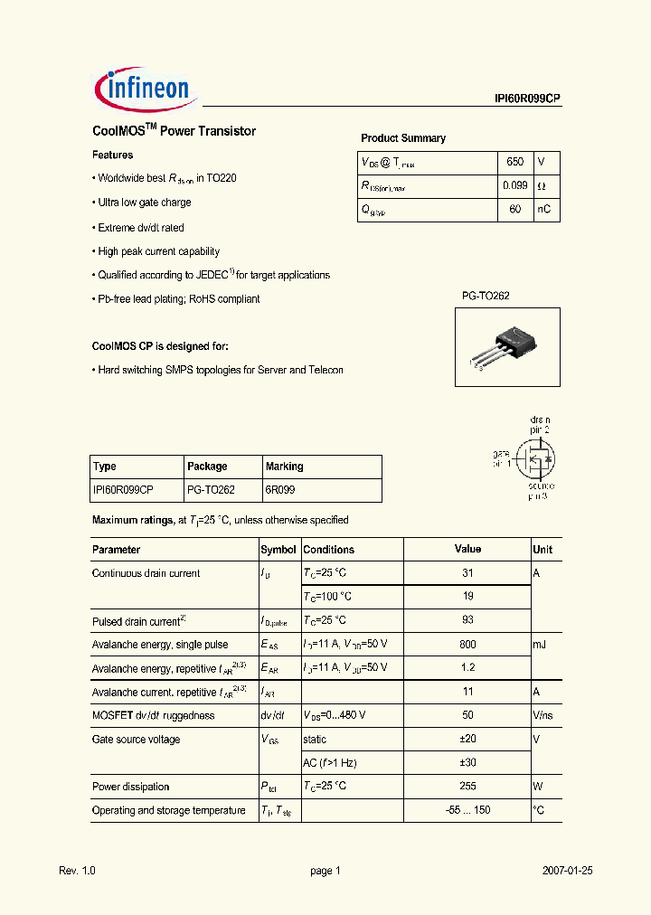 IPI60R099CP_5000108.PDF Datasheet