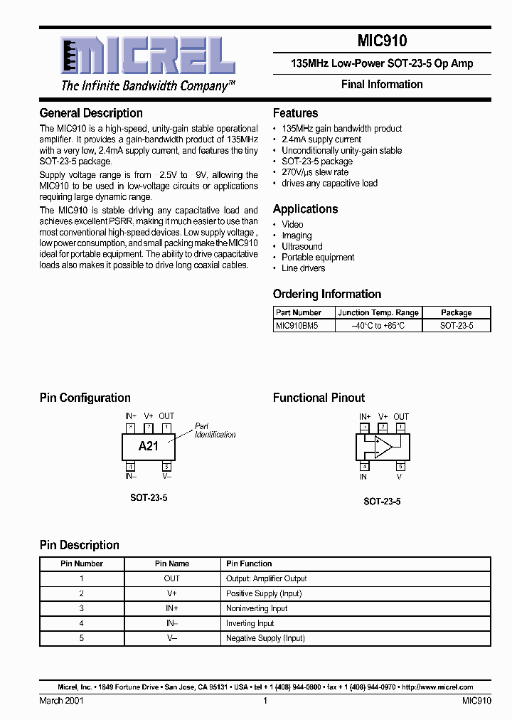 MIC91001_5000462.PDF Datasheet