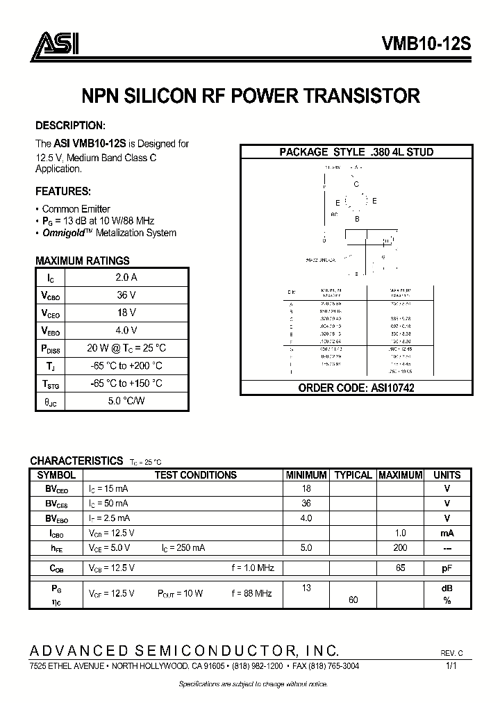 VMB10-12S07_5000556.PDF Datasheet