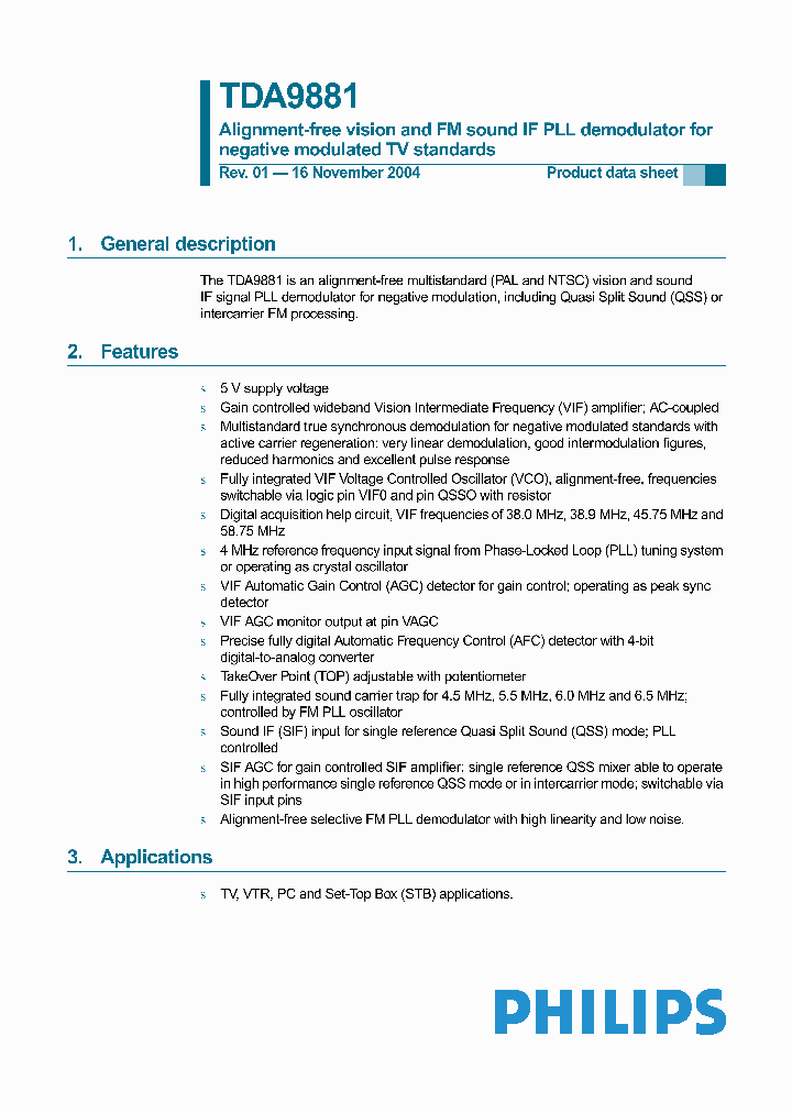 TDA9881HN_5000750.PDF Datasheet