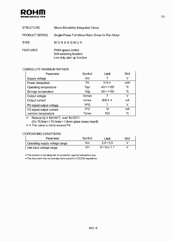 BD6965NUX1_5001189.PDF Datasheet