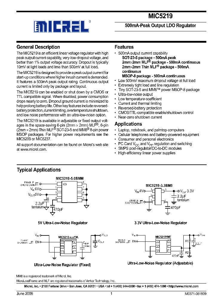MIC5219-25BMM_5001435.PDF Datasheet