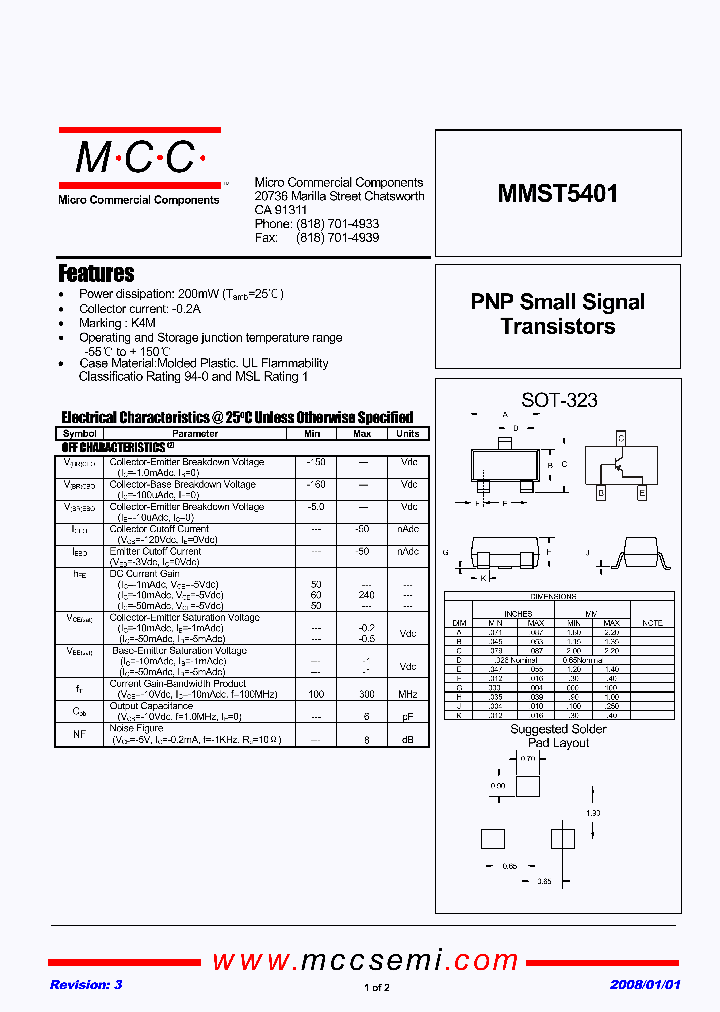 MMST5401_5001456.PDF Datasheet