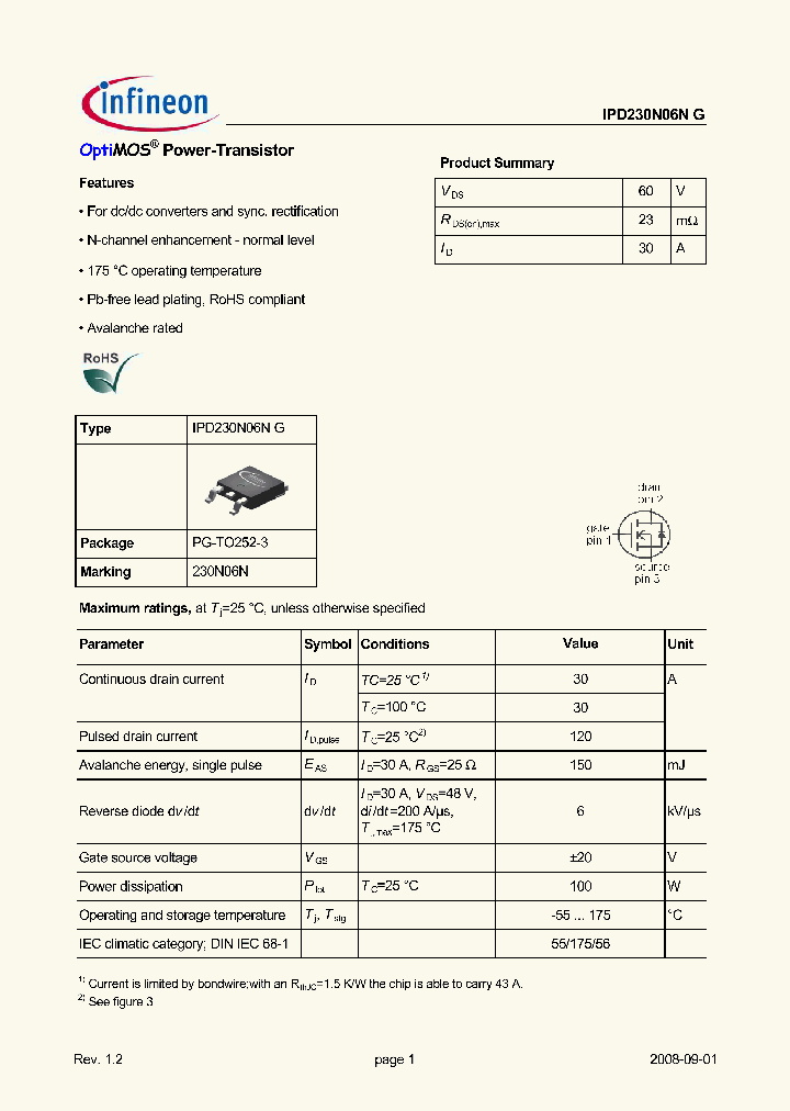 IPD230N06NG_5001539.PDF Datasheet
