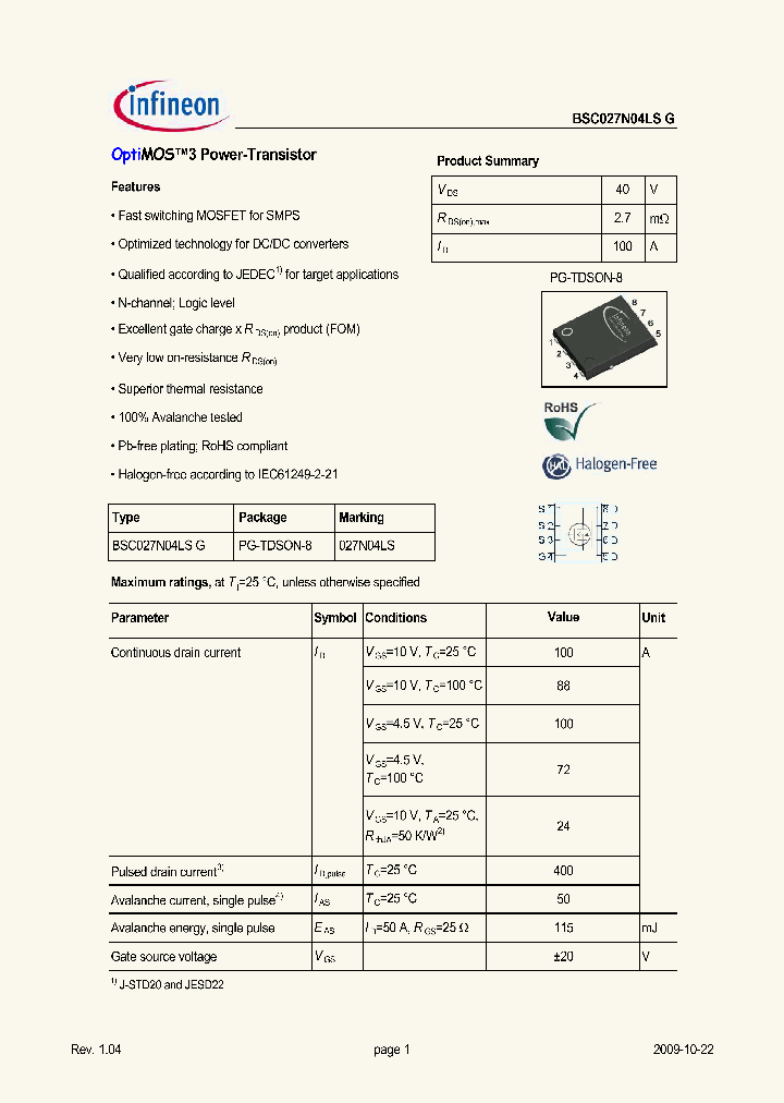 BSC027N04LSG_5002085.PDF Datasheet