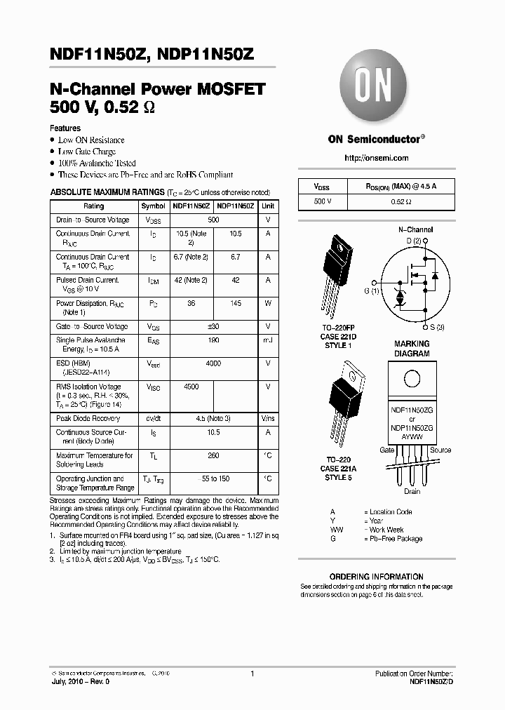 NDF11N50Z_5002629.PDF Datasheet